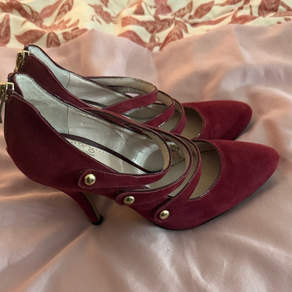 Vince Camuto Burgundy Strappy Heels